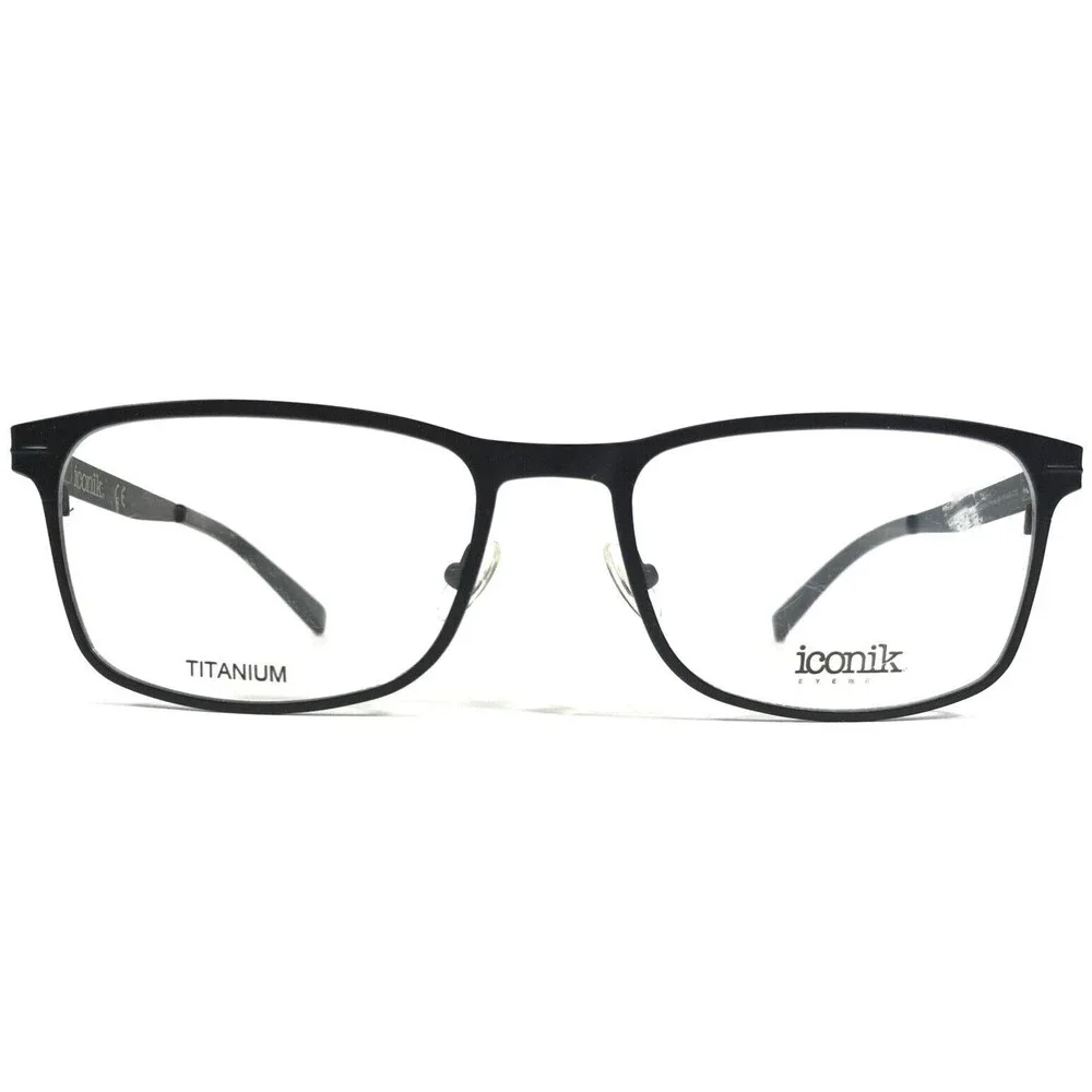 Iconik Eyeglasses Frames Pierce C03 Black Square Full Rim 56-19-145